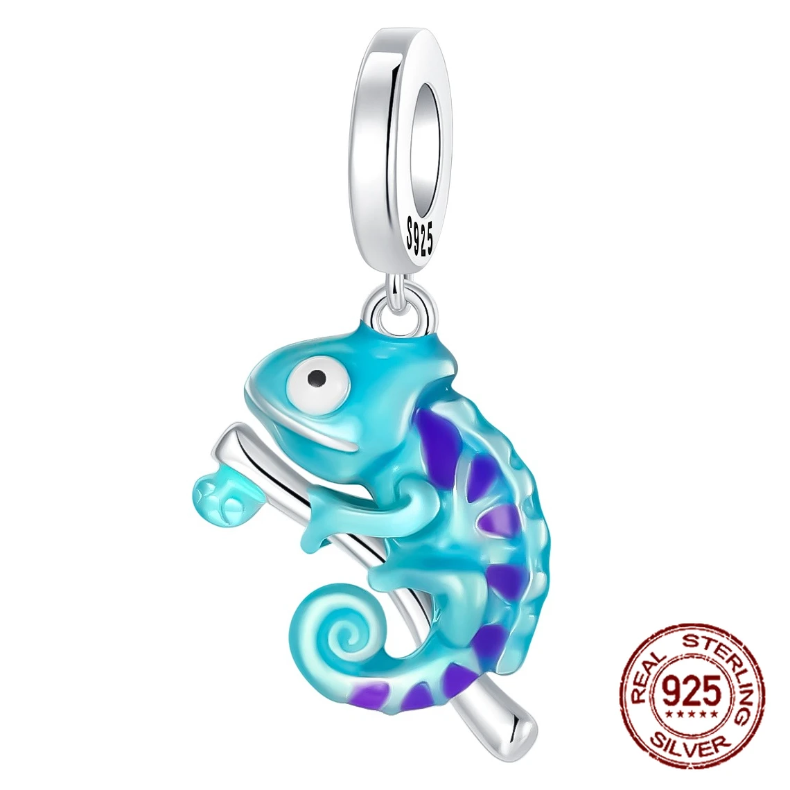 

925 Sterling Silver Cute Adorable Chameleon Animal Pendant Charm Fit Original Charm Bracelets Women DIY Jewelry Gift