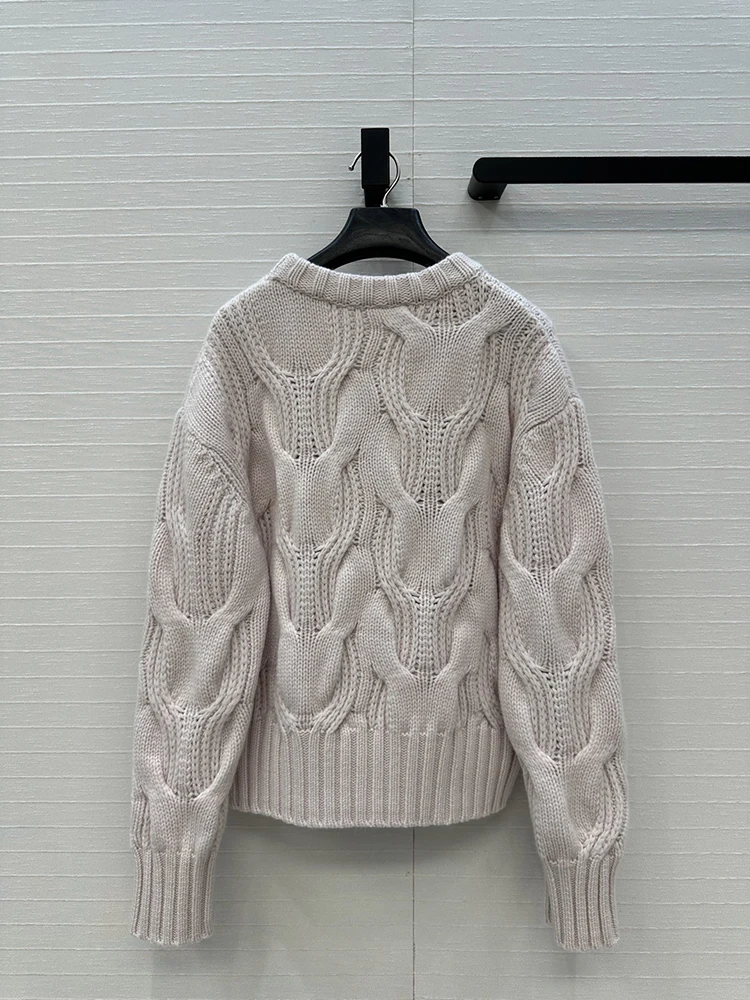 SVORYXIU Herbst Winter Neue stil Ausgehöhlte design Große verdrehte blume Kaschmir pullover Frau Mode rot Komfort Pullover