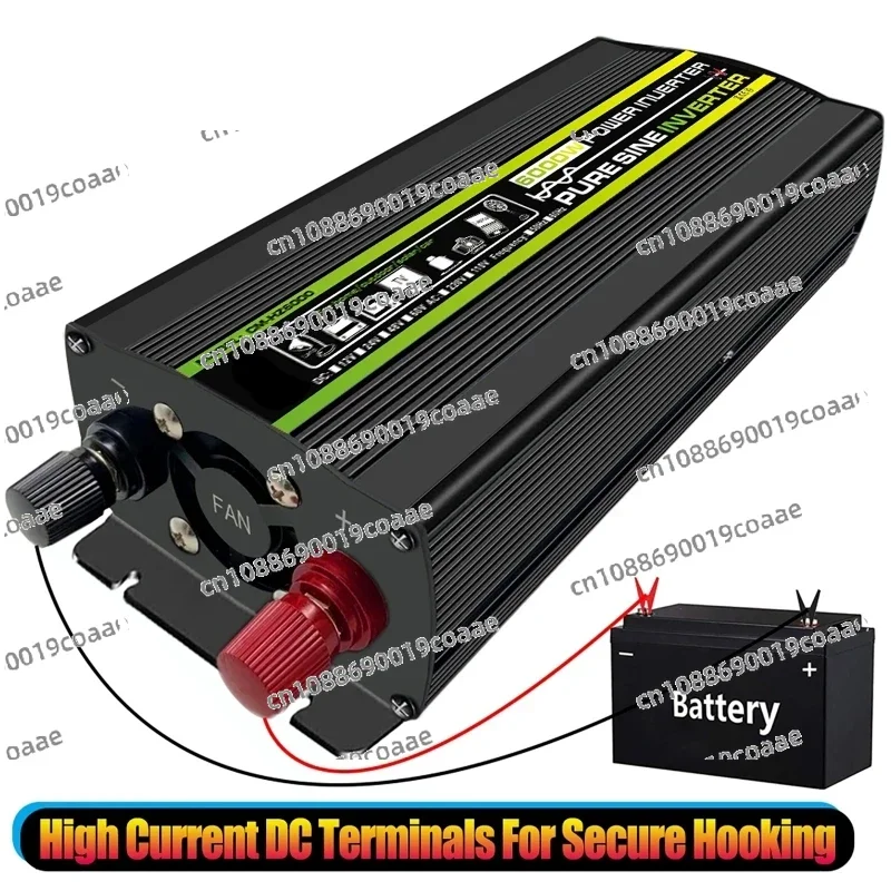 

10000W Pure Sine Wave Power Inverter Voltage Transformer Intelligent Digital Display DC12/24V To 220V Converter Car Home Outdoor