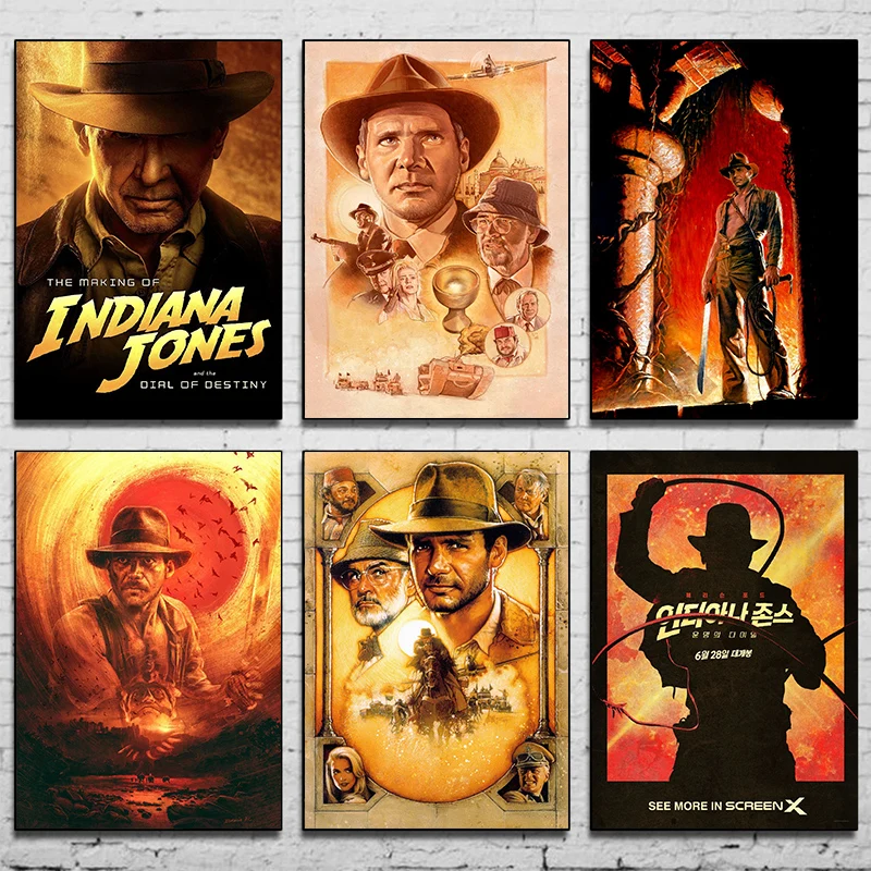 Indiana Jones and The Dial of Destiny 2023 Movie Art Film Poster Print Canvas Painting Wall Pictures for Cinema Wall Home Decor