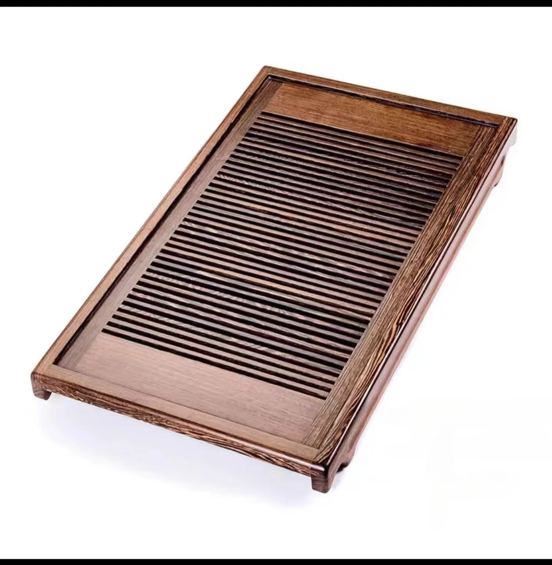 

Luxury Serving Tea Trays Table Kung Fu Vintage Chinese Tea Trays Wooden Drainage Square Tee Tablett Office Accessories