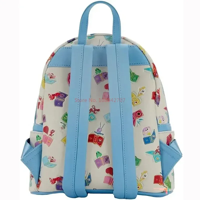 New Loungefly Disney Princess Books Classics Womens Double Strap Shoulder Bag Purse Children's Convenient Backpack Girl's Gifts