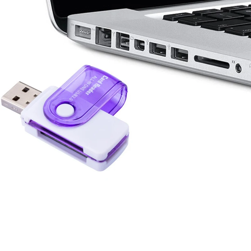 Lector de tarjetas de memoria USB 4 en 1, adaptador de tarjetas USB 2,0 a SD, Micro SD, TF, MS, M2, para ordenador, teléfono móvil Android