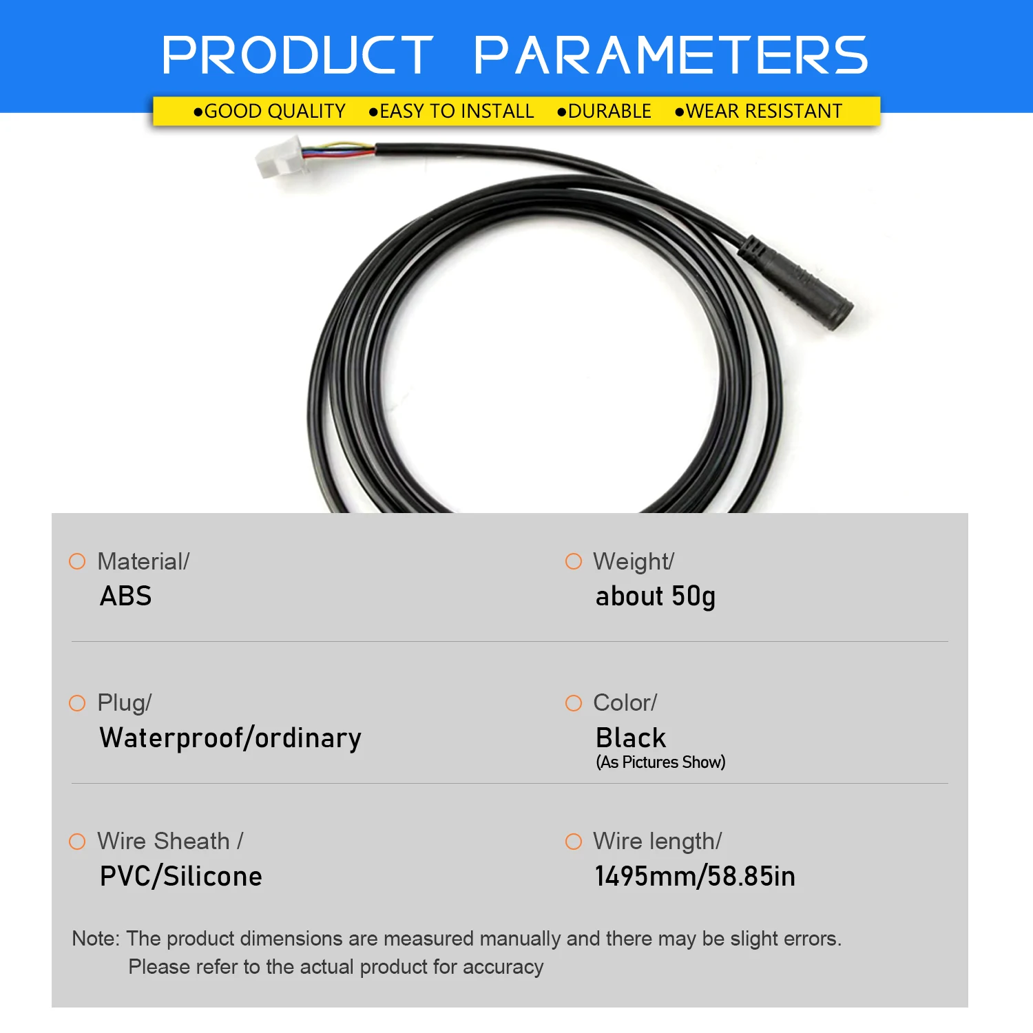 Electric Bike Extension Cable 5pin ABS Adapter Cable For KT LCD Display 5 Pin Waterproof Female To SM Ebike Cycling Accessories