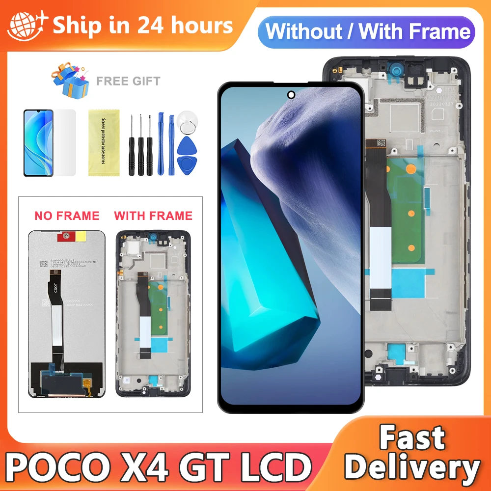 X4 GT Screen For Xiaomi Poco X4 GT 22041216G LCD Display Touch Screen Digitizer Assembly For Poco X4GT Display Replacement