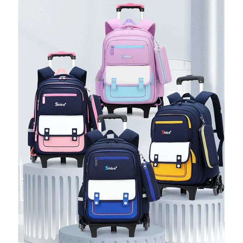 

Kids School Bag with Wheels Mochila Infantil Menina Rolling Backpack for Boy Wheeled Schoolbag Trolley Bookbag Carry on Luggage