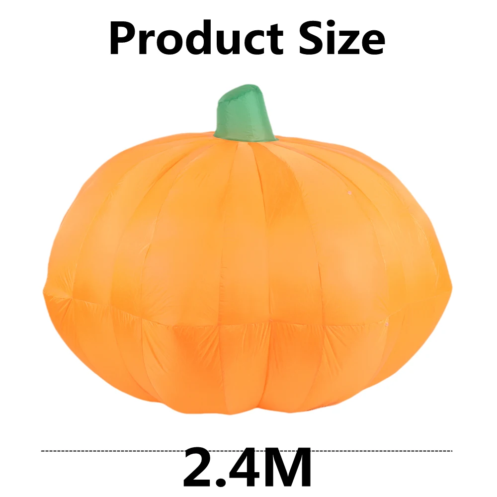 2.4 متر/8FT هالوين المطاطية كبيرة القرع ساحة نموذج المدمج في أضواء LED في الهواء الطلق لحديقة الحديقة عطلة موضوع الزخرفية الدعائم