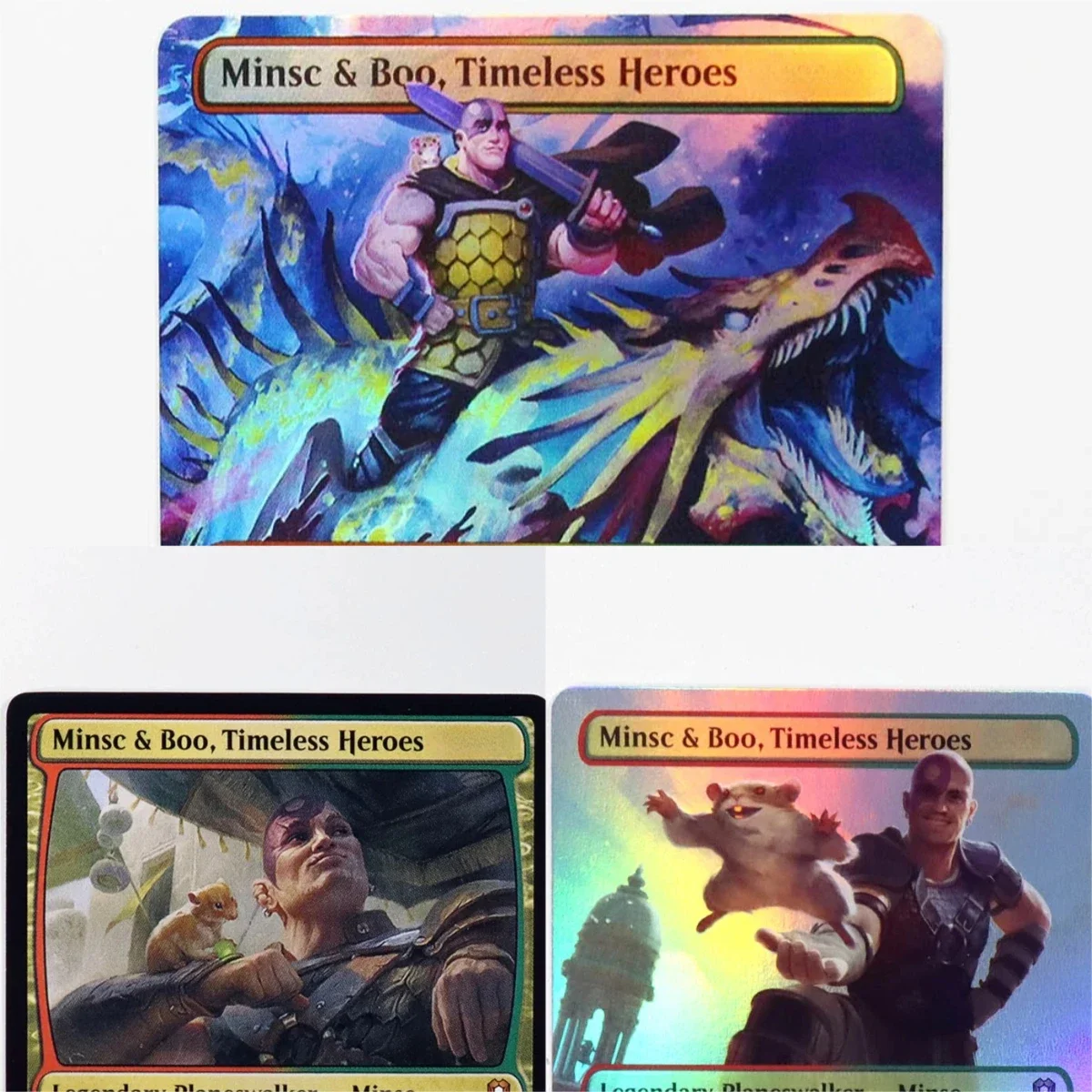 

(Minsc & Boo, Timeless Heroes) TCG Magical Proxy Cards Game Black Top Quality Proxy Gathering Board Playing Game Trading Cards