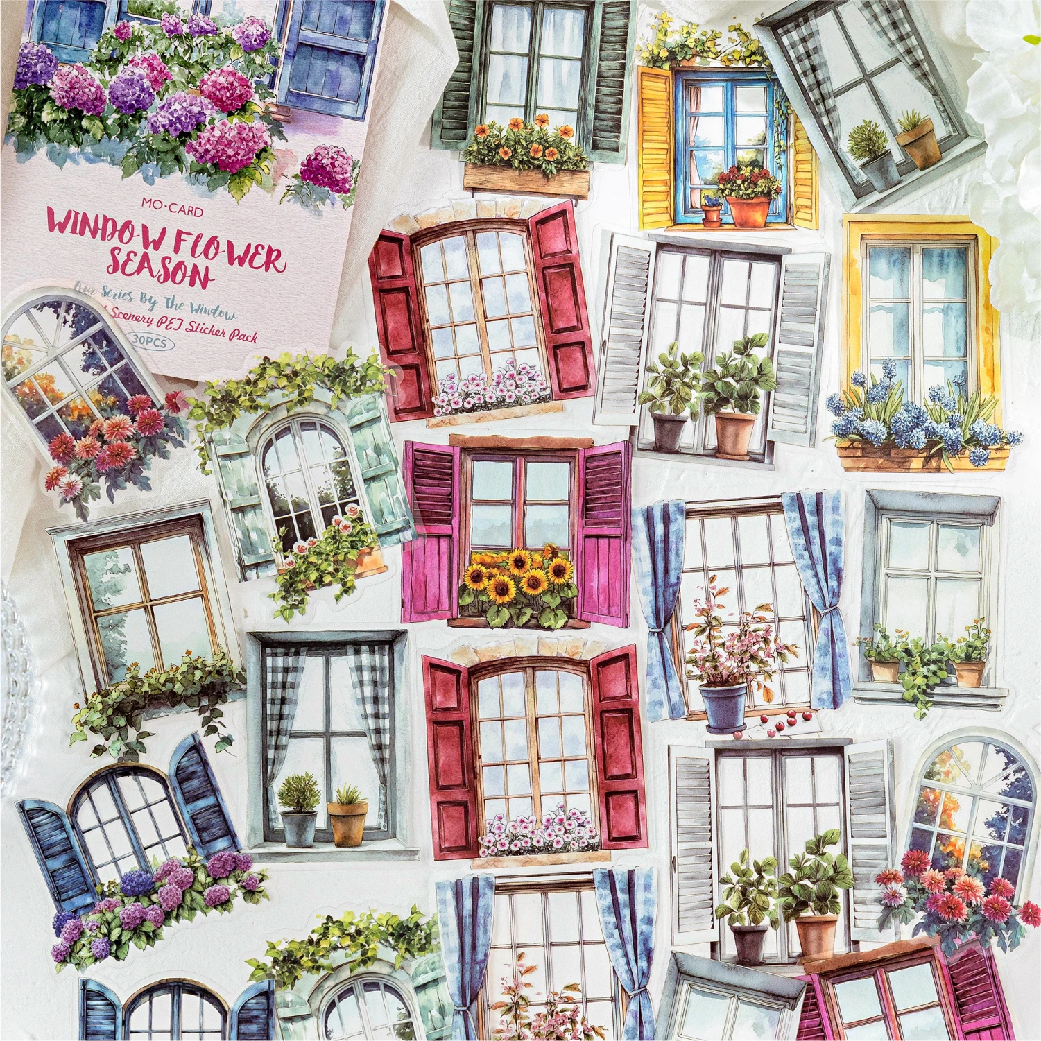 

Журнал GO 30 шт. наклейки «Мы за окном» на окно, цветочный сезон, тематическая наклейка для домашних животных для карточного коллажа, фоторамка «сделай сам», скрапбукинг