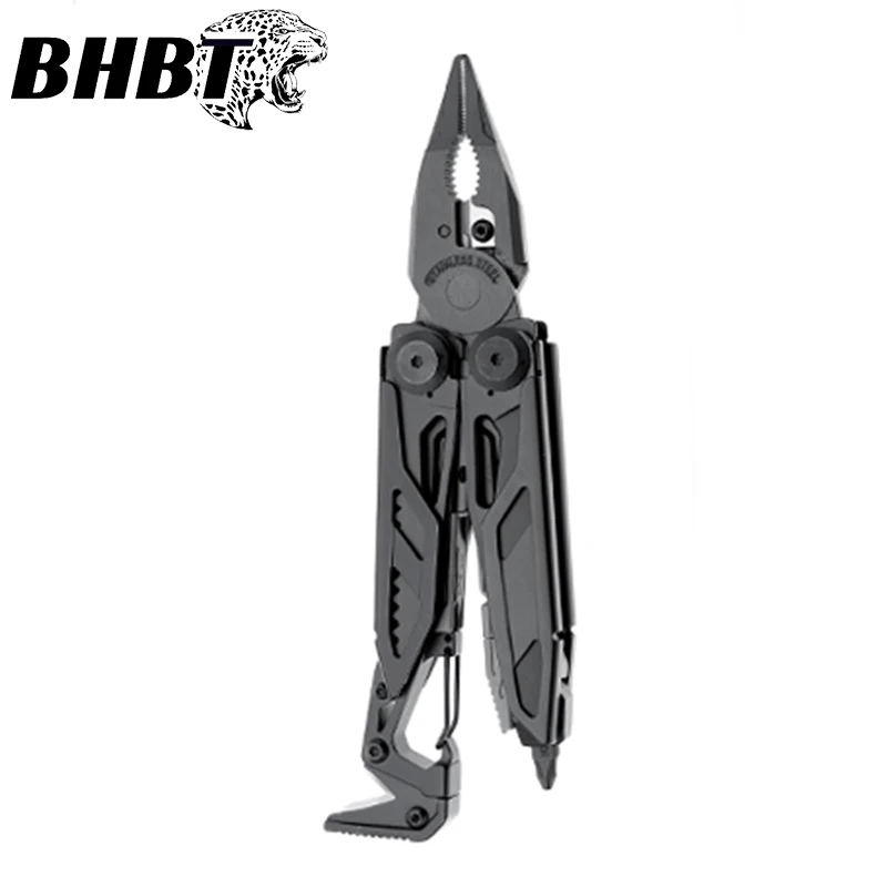 BHBT 14-In-1 Multitool Pliers EDC Outdoor Portable Folding Multi Tool With Whistle Scissors Multi-function Tool Emergency PA-91D