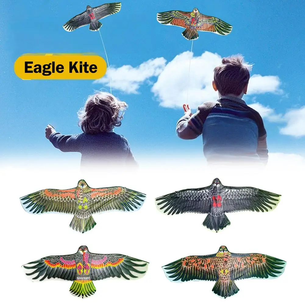 5 uds. Cometa de águila con línea de cometa de 30 metros, cometas de pájaro volador de águila grande, regalo para niños, viajes familiares, jardín, deportes al aire libre, juguete DIY