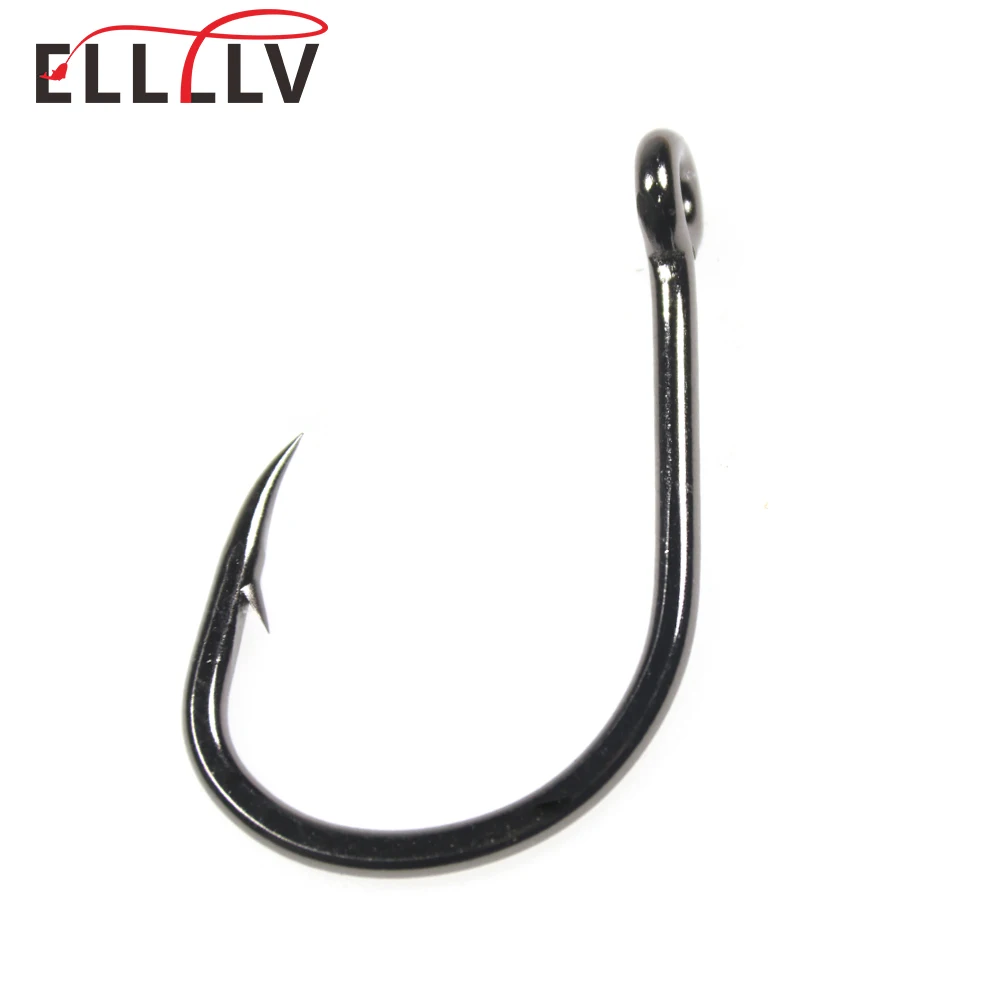 Elllv 100PCS 4X Strong Live Bait Hook Saltwater Deep Sea Boat Fishing Single Jig Fishhook per tonno Snapper groper Shark Marlin