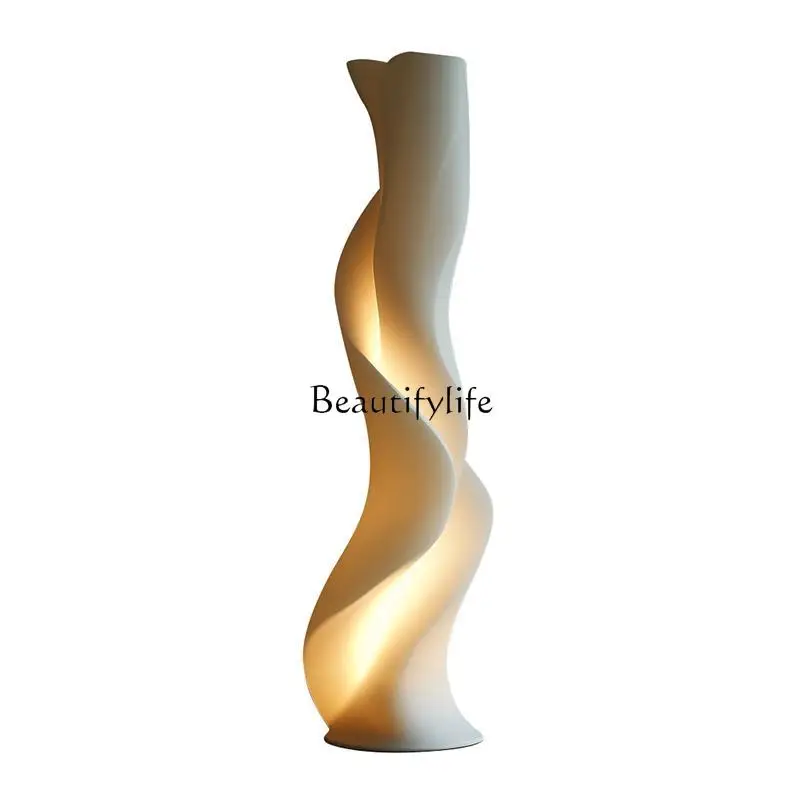 

New modern simple living room floor cream log wind edge decoration