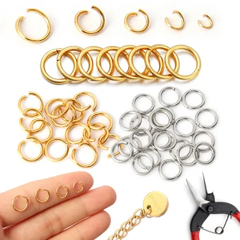 100 200pcs 4MM 5MM 6MM 7MM Stainless Steel Split Jump Rings Findings Connectors for DIY Jewelry Making Supplies Wholesale