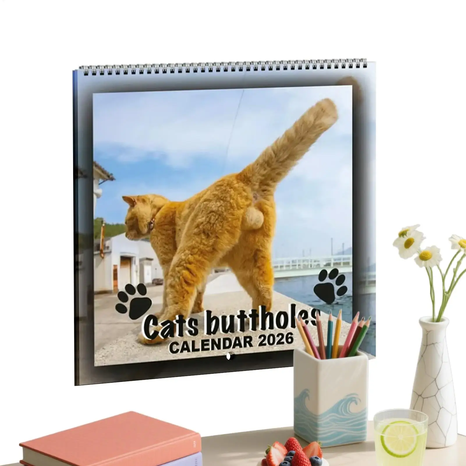 2026 Funny Cat Butt Calendar A Prank Gift For Cat Lovers Cat Ball Calendar Humorous  Gift