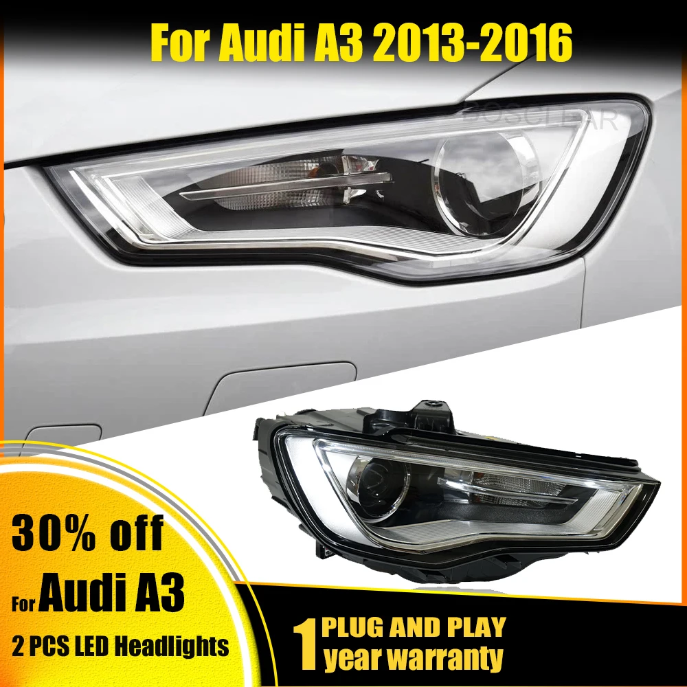 

2 шт. автомобильные фары для Audi A3 2013 2014 2015 2016 модифицированные фары ксеноновые фары светодиодные дневные ходовые огни