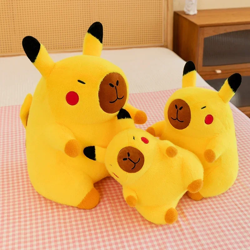 Pokémon Pikachu Brinquedo de pelúcia fofinho, capivara, travesseiro macio, brinquedos kawaii, prenda de aniversário infantil, 30 cm, 38 cm, 50cm