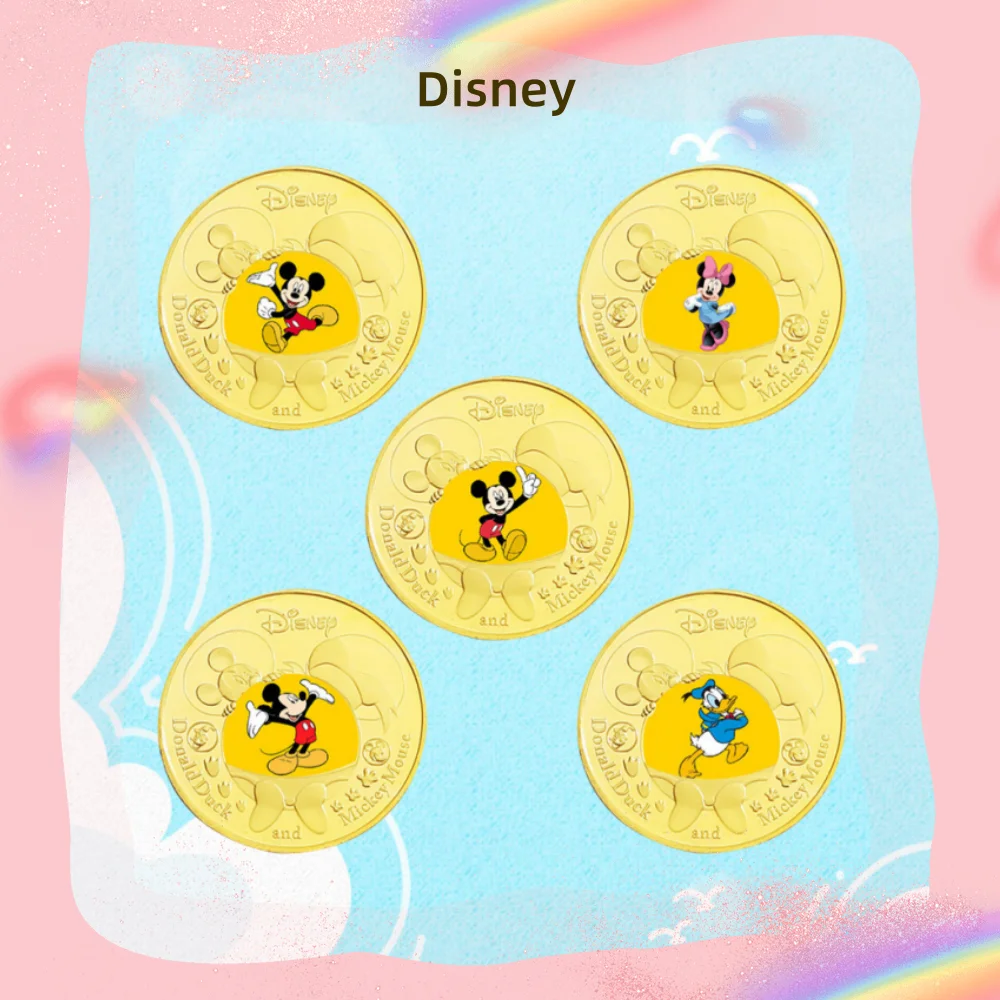 

MINISO Микки Маус Минни Дональд Дак Дейзи позолоченный набор памятных монет-коллекционные подарки для фанатов