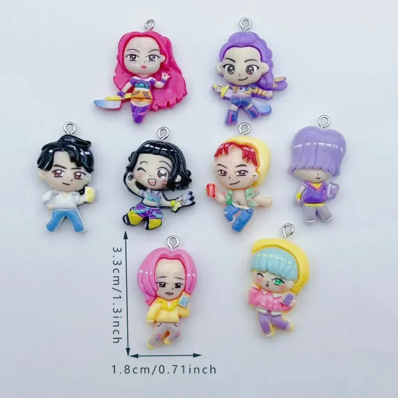 10pcs resin cartoon character jewelry earrings necklaces bracelets pendants DIY accessories image 6