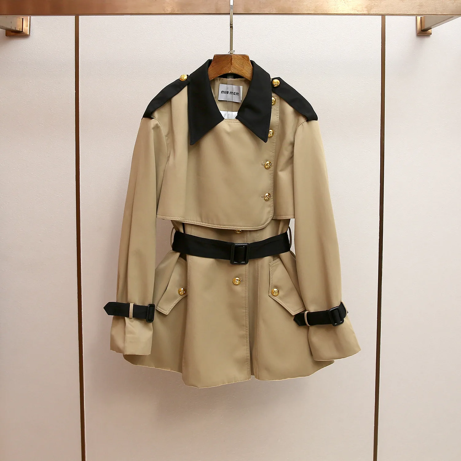 

MaSande: Новое высококачественное женское осенне-зимнее пальто в винтажном стиле с цветовыми блоками, универсальное, с поясом, стройнящее, модное