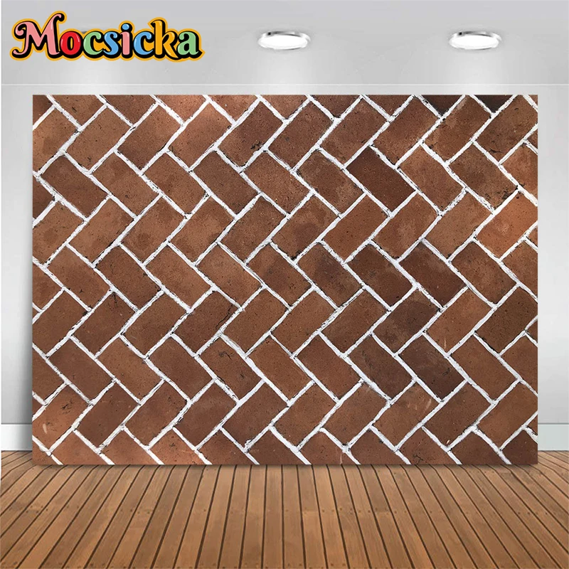 Floor Cloth Photography Background Wood Marble Brick Wall Newborn Baby Shower Family Backdrop Birthday Decor Props Photo Studio