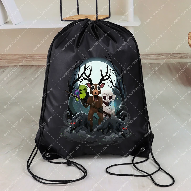 حقيبة ظهر برباط من Game 99 Nights in The Forest للبالغين والأطفال، حقيبة تخزين لطيفة على شكل رسوم كرتونية، ملحقات غير رسمية، حقيبة بسلسلة هدايا #2