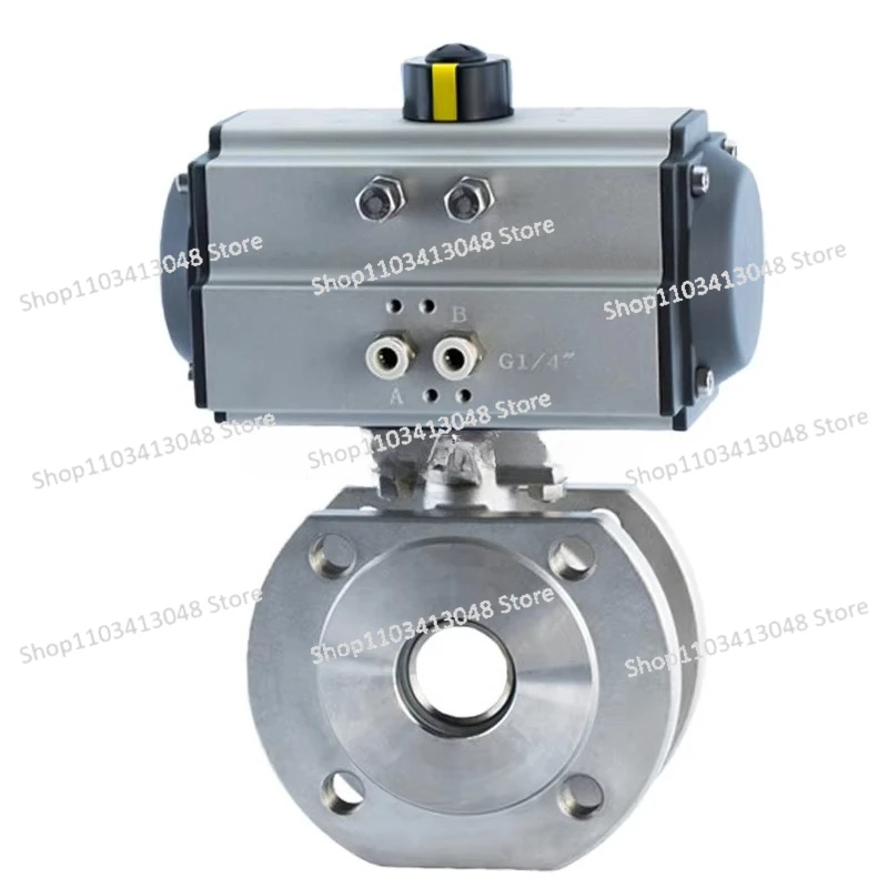 Q671F-16P صمام كروي رقاقة هوائي، منصة هوائية عالية رقيقة جدا صمام كروي هوائي DN100 #1