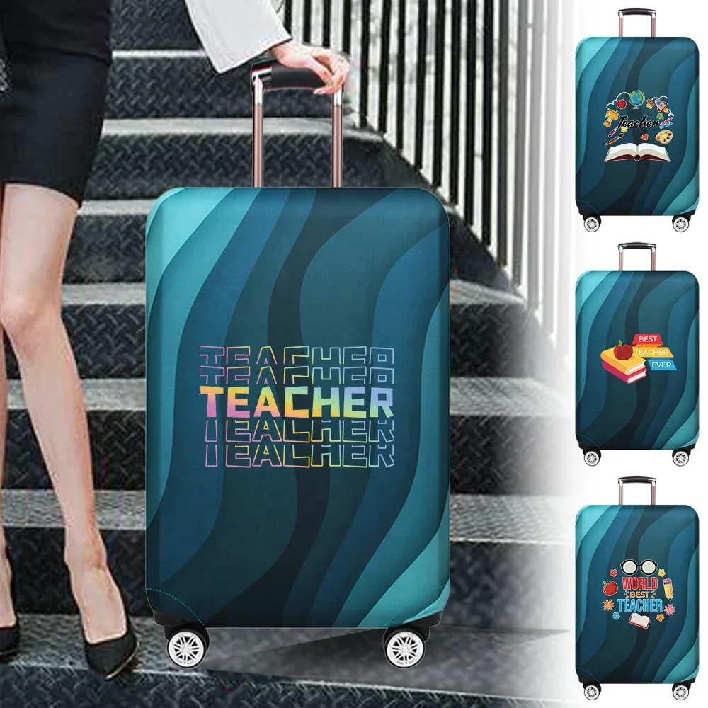 Luggage Cover Stretch Fabric Suitcase Protector Baggage Dust Case Cover Suitable for18-32 Inch Suitcase Case Teacher Series