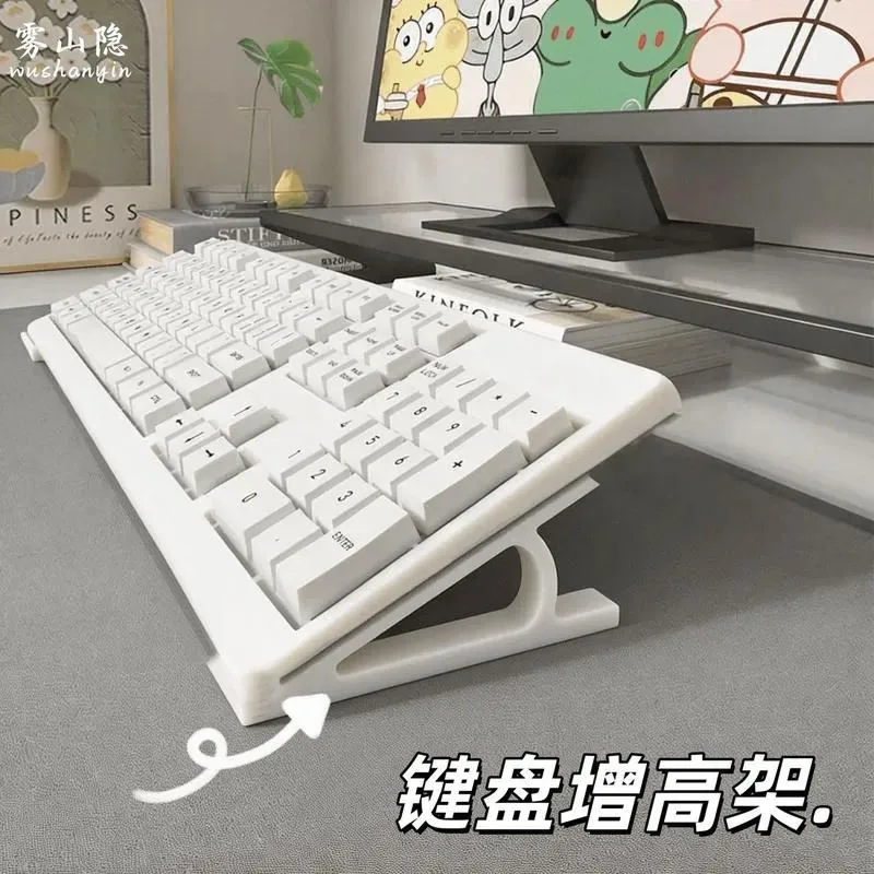 Desktop Computer Monitor Stand Riser with Keyboard Tray Ergonomic Typing Angle Adjustable Laptop Screen Holder Organizer