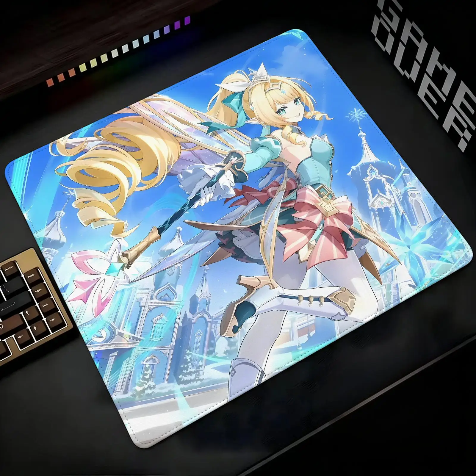 Mouse Pad Regular gaming mouse pad Office mouse pad Laptop desk mat Stitched edge S/M/L size mouse pad  Genshin Impact Vesna