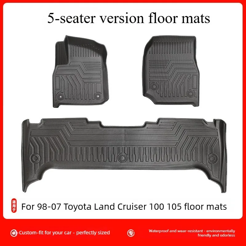 

TPE interior floor mats are suitable for Toyota Land Cruiser Prado LC200 LC80 LC95 LC100 LC105 LC200 LC300 carpets.