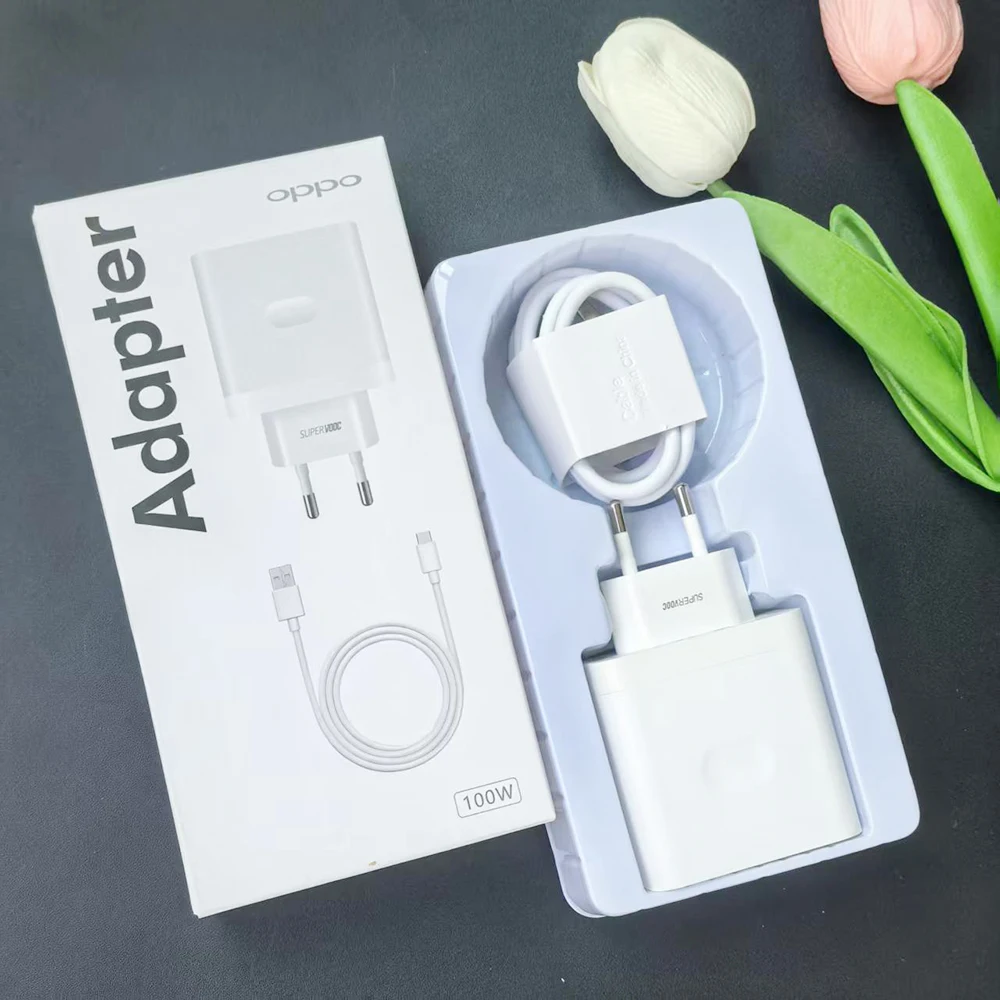 100W Supe VOOC Fast Charger EU Charging Adapter Type C Cable For OPPO Reno 13 12 11 10 9 8 K11 K12 Find X7 X9 X8 Ultra X6 X5 Pro