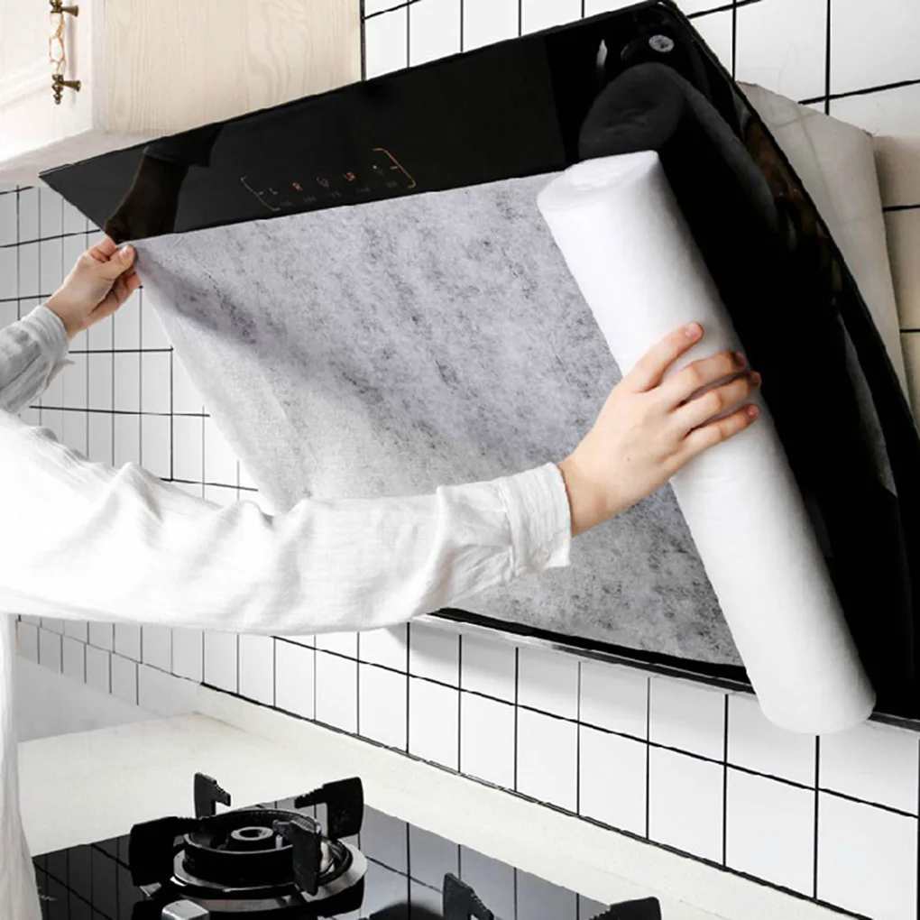 Kitchen Oil Filter Paper Safe Extractor Fan Sheet Temperature-resistance Grease Non-woven Hood Filters Covering Pad