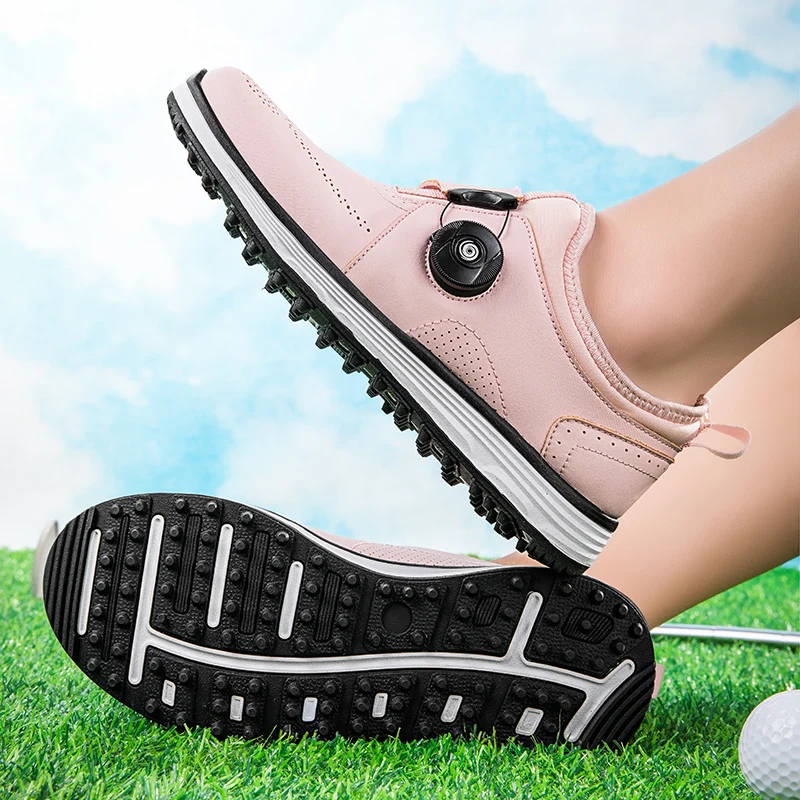 

2022 New Golf Training Women Quick Lacing Golf Shoes for Woman Large Size 36-47 Designer Walking Shoes Lady Golf Sneakers