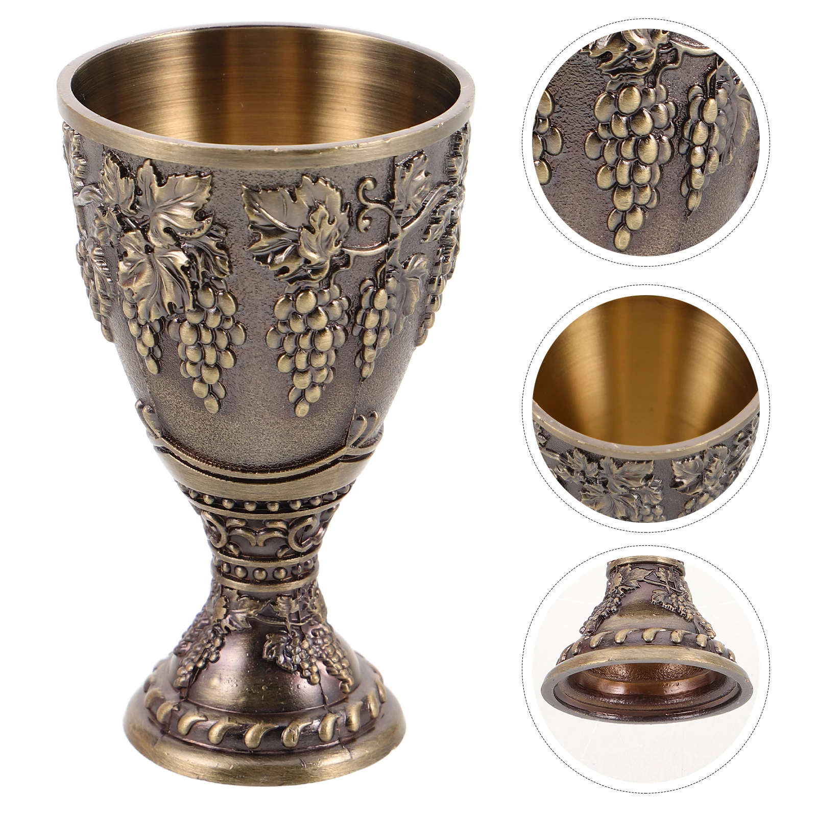 2 قطعة سبائك الزنك خمر كأس الكأس مجموعة أنيقة تنقش الأزهار كأس النبيذ المعدني لحفلات الزفاف الطقوس الأحداث الكنيسة #2