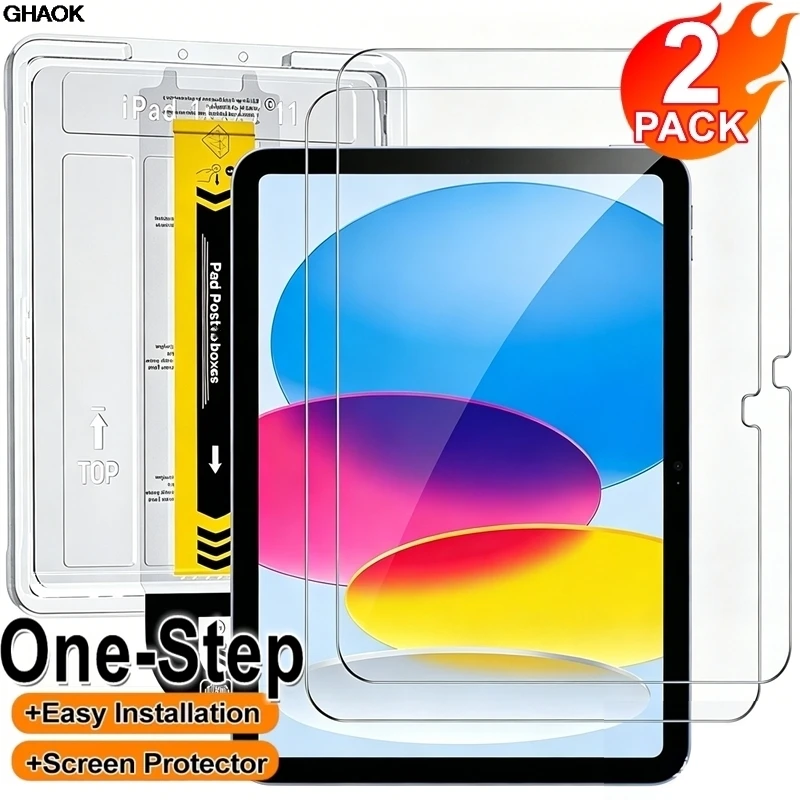 

1/2Pcs Easy to Install Tempered Glass For IPad (A18) 12th HD Screen Protector for IPad (A16) 11th Shatterproof Protective Films