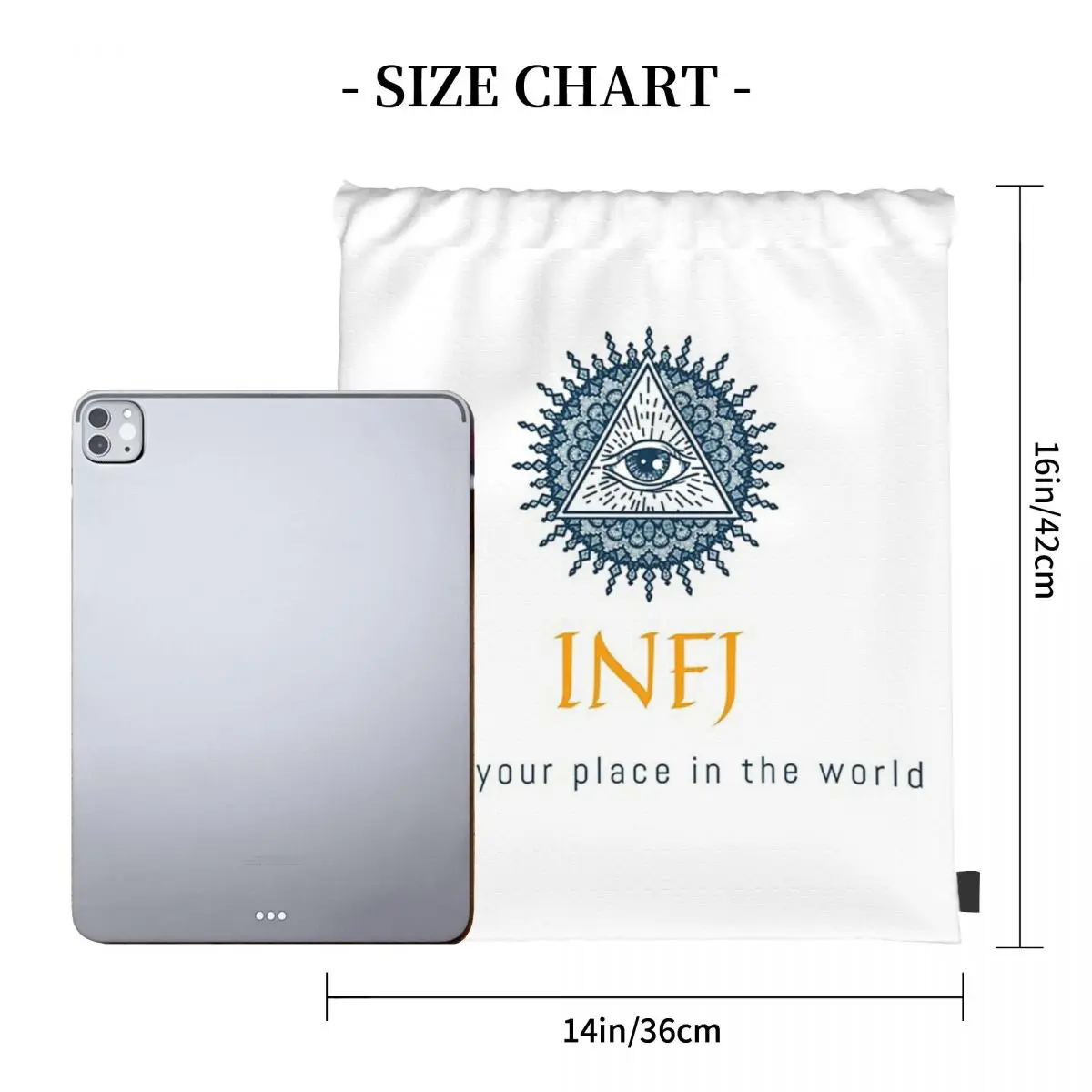 حقائب INFJ-Drawstring للرجال والنساء ، جيب حزمة ، حقيبة رياضية ، حقائب كتب ، حقائب ظهر مدرسية ، ابحث عن مكانك في العالم