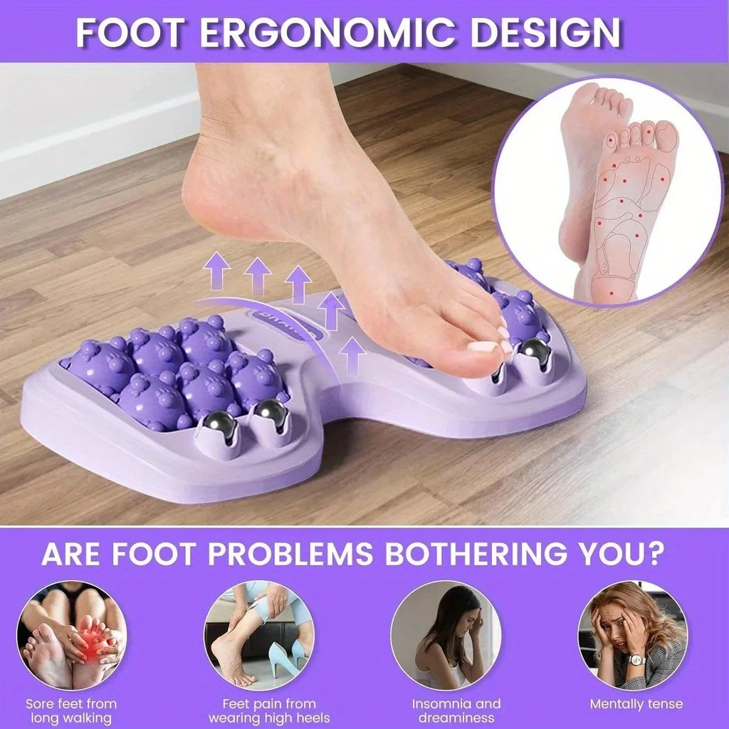 Foot Roller Massager whit Acupressure Balls Ergonomic Design Durable Plastic Non-Slip Construction for Reflexology Portable