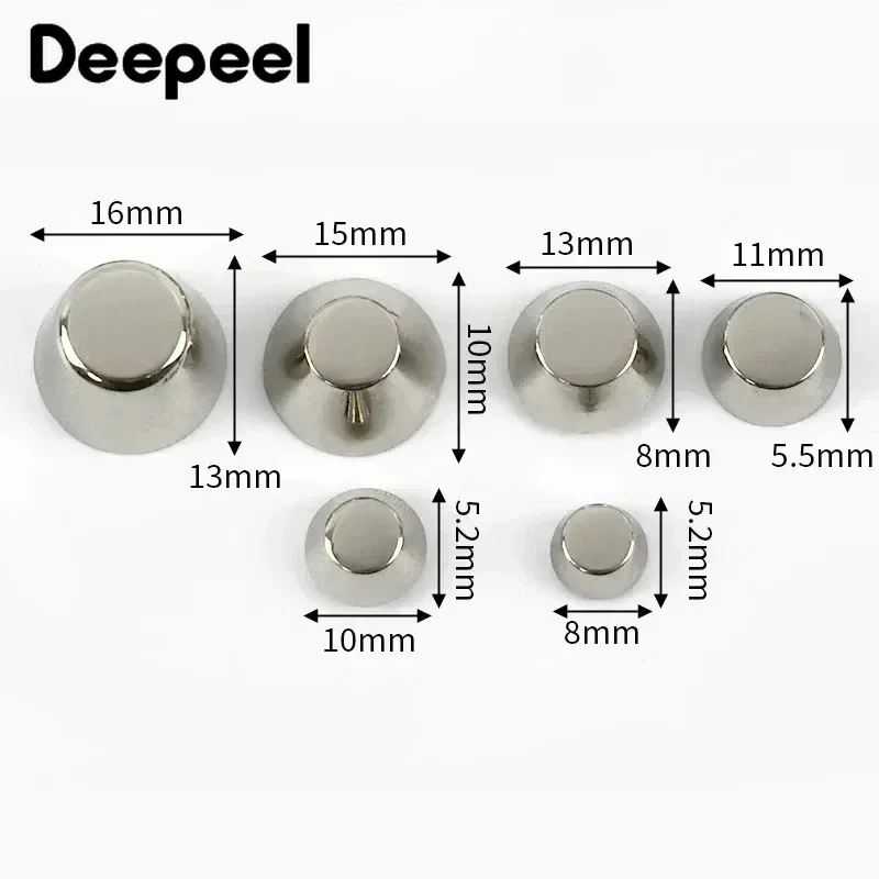 20Pcs 8-16mm Metal Bag Feet Screw Buckles Handbag Bottom Nails Buckle Purse Rivets Luggage Leather Crafts Hardware Accessories