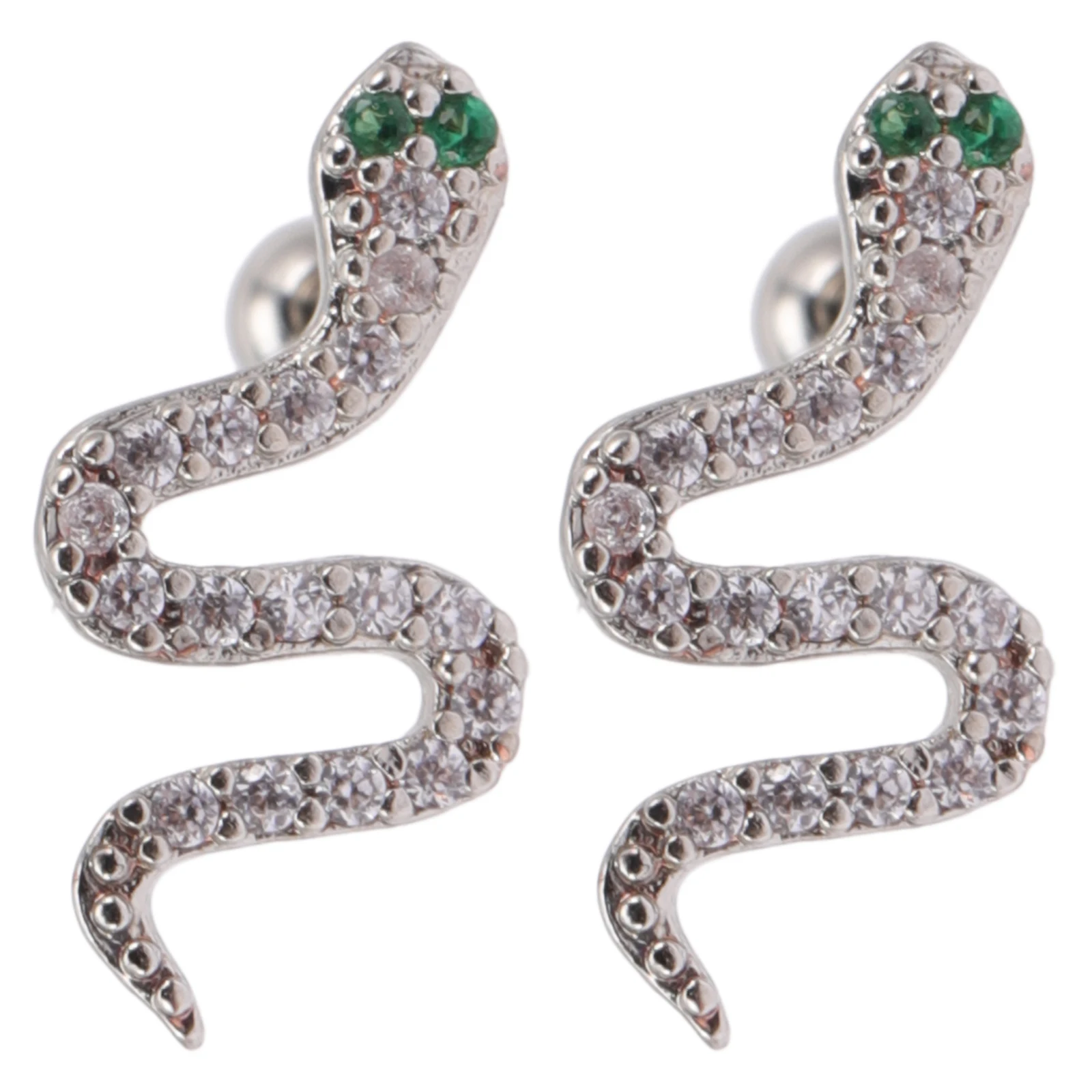 

2Pcs Snake Jewelry Ear Studs Earrings For Women Stainless Steel Lightweight Comfortable Jewelry for Women Gifts