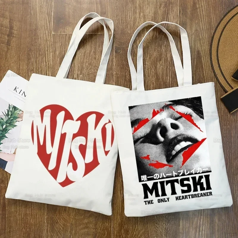 

Mitski Singer Сумка для покупок Женская парусиновая сумка Be The Cowboy Tote Eco Bag Cartoon Bury Me At Makeout Creek Shopper Сумки на плечо Декор