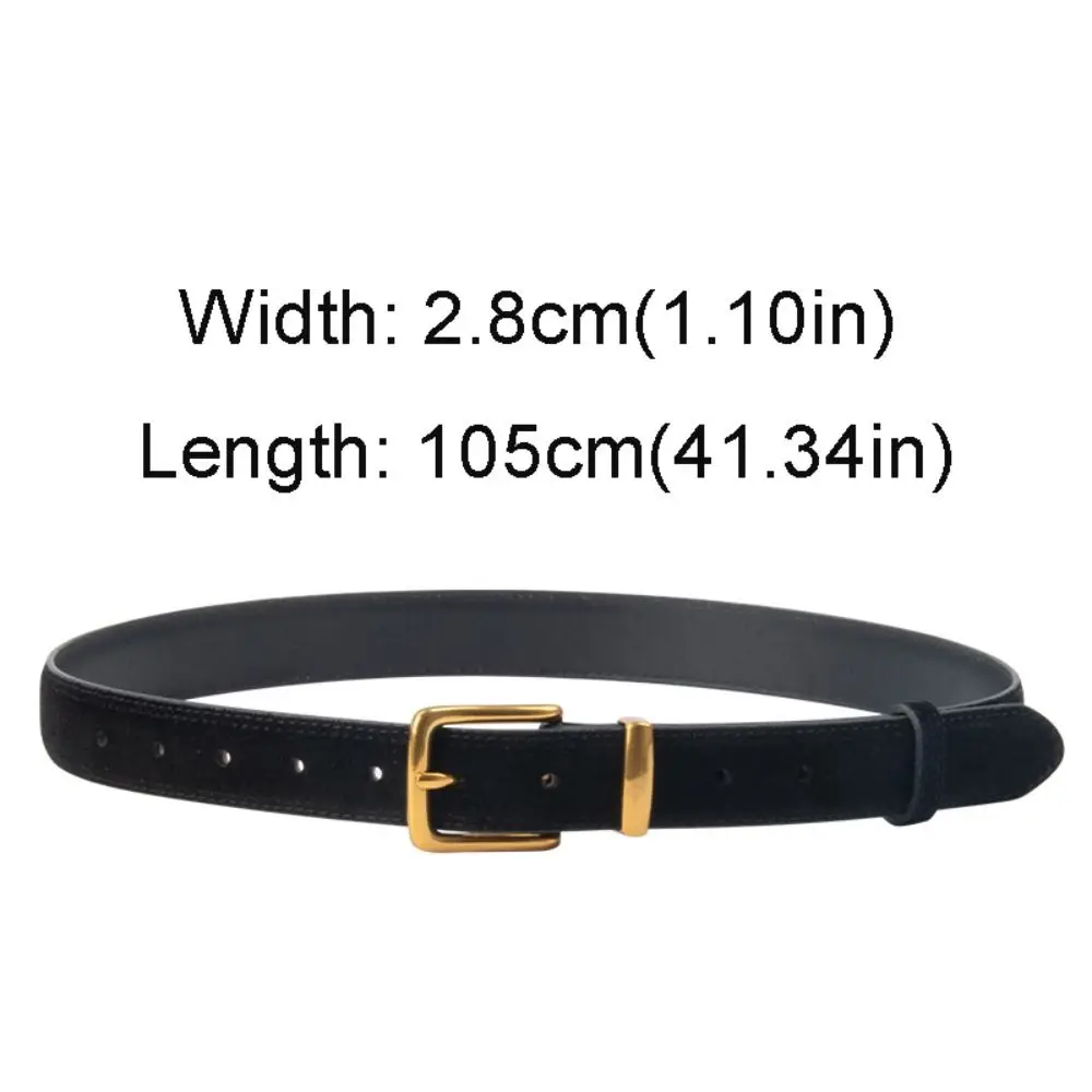 Fashion Luxury Design Suede Leather Belt Casual Versatile Pin Buckle Waistband Trendy Frosted Cowhide Belt Gifts