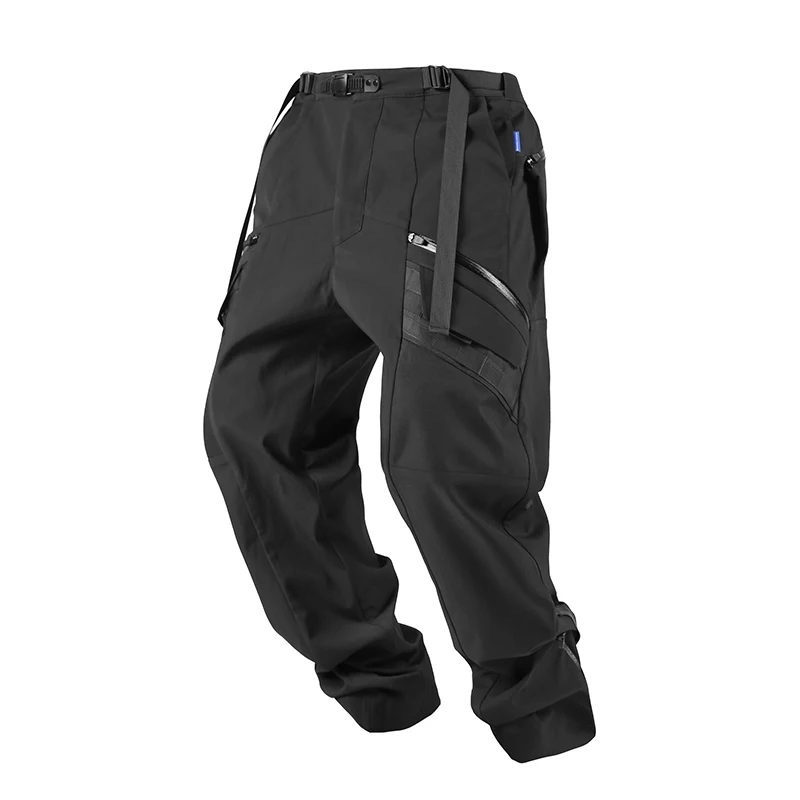 REINDEE LUSION 22SS ZIPPERED POCKET WATERPROOF BUNCHED PANTS TACTICAL MOLLE SYSTEM BLACK CARGO PANT TECHWEAR WORKWEAR STREETWEAR