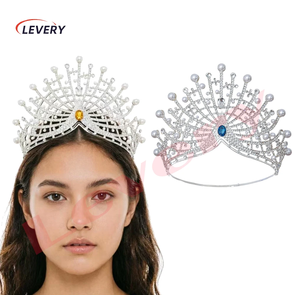 

Большие тиары и короны Levery 2026 для женщин, свадебная тиара для невесты, корона для конкурсов красоты со стразами и кристаллами