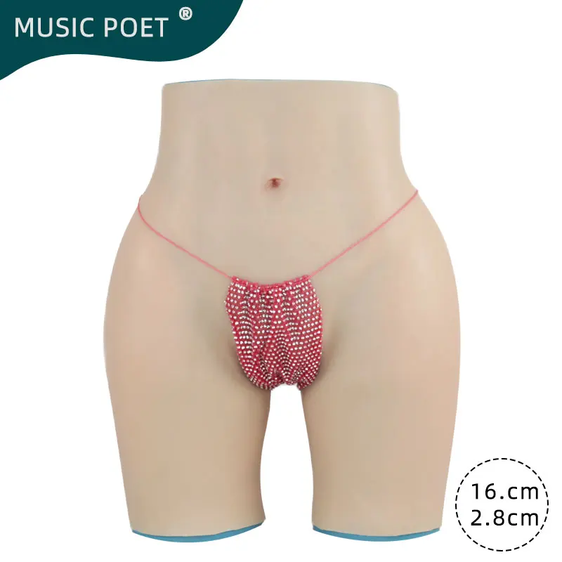 MUSIC POET Realistic Vagina Pants Lift hips Fake Pussy Silicone Underwear For Crossdresser Shemale Darg queen Transgender