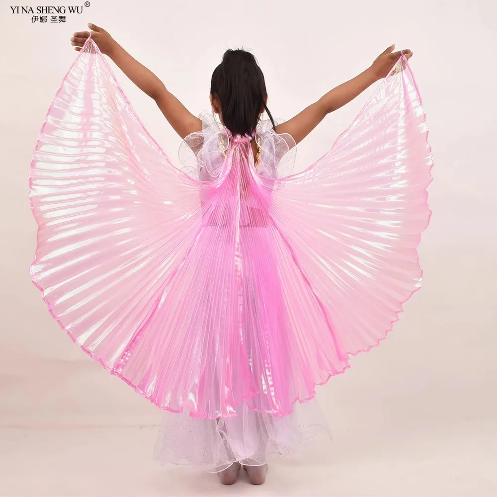 New Style Children's Belly Dance Wing Symphony Yarn Cloak Hand Hook Dance Performance Props Transparent Color Hanging Neck Wings