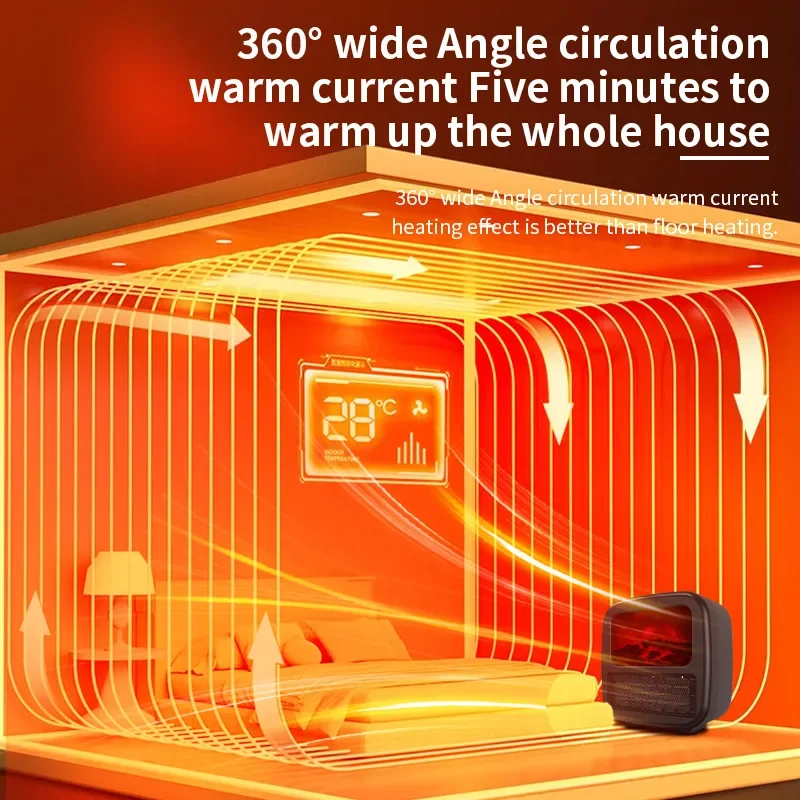 Mini aquecedor de mesa pequeno aquecedor doméstico fixado na parede sala artefato quente aquecedor elétrico cerâmica aquecimento rápido ventilador de ar quente