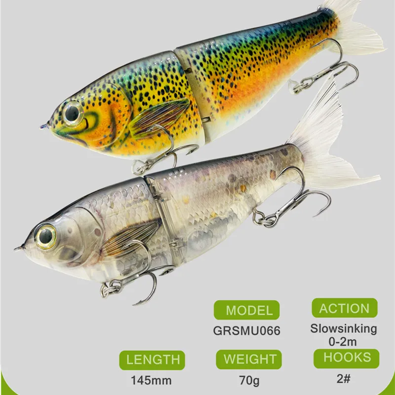 GREENSPIDER New Jointed Bait 145mm 70g  Swimbait Fishing Lures Hard Body Sinkslowly Bass Pike Fishing Bait Tackle