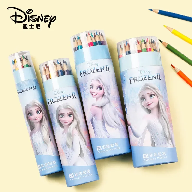 

12/24/36/48PCS Disney Frozen Oil Colored Pencil Set Doodle Sketch Coloring Brush Stationery Cartoon Spidermans Kid Drawing Tools