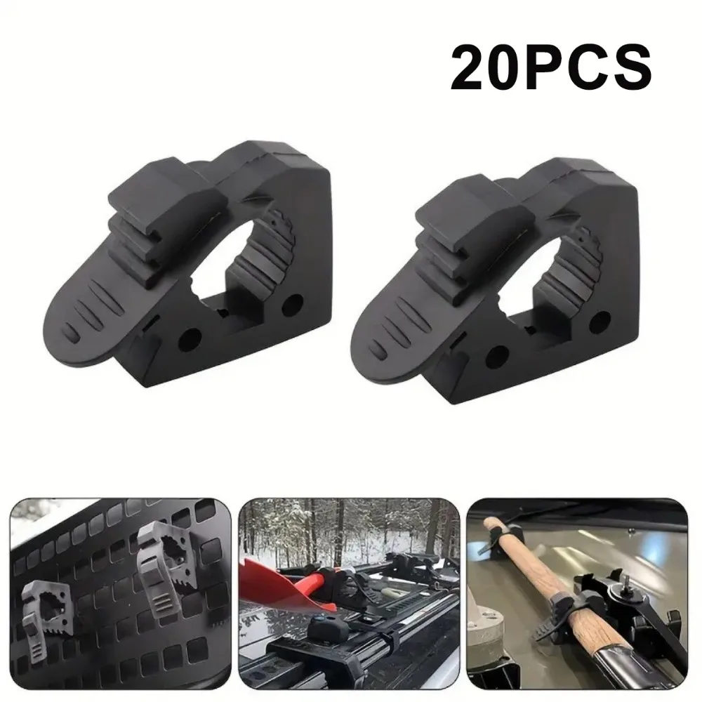 

20 шт. резиновых зажимов-держателей для лопат для внедорожников, грузовиков, прицепов, диаметр 30-40 мм, быстромонтируемые автомобильные зажимы